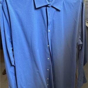 Bloomingdale's Classic Blue Dress Shirt Size 17.5